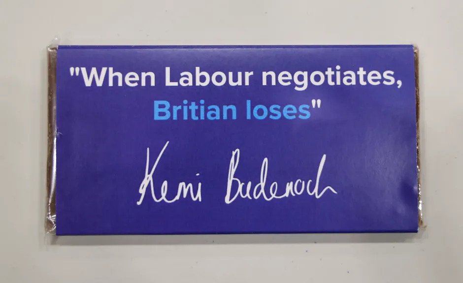 Tory conference chocolate bar misspells Britain, causing embarrassment for party leaders