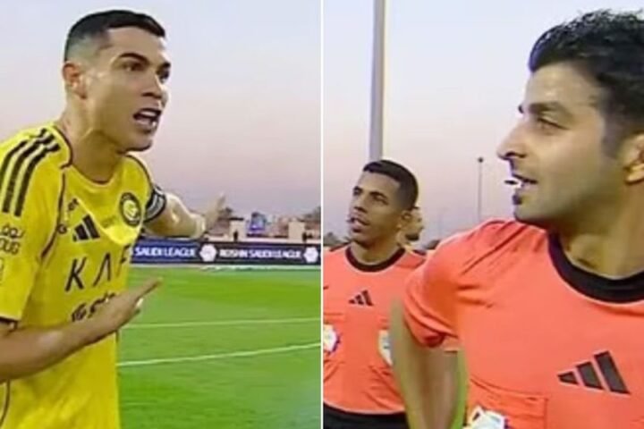 Cristiano Ronaldo confronts referee amid controversy before scoring 953rd career goal