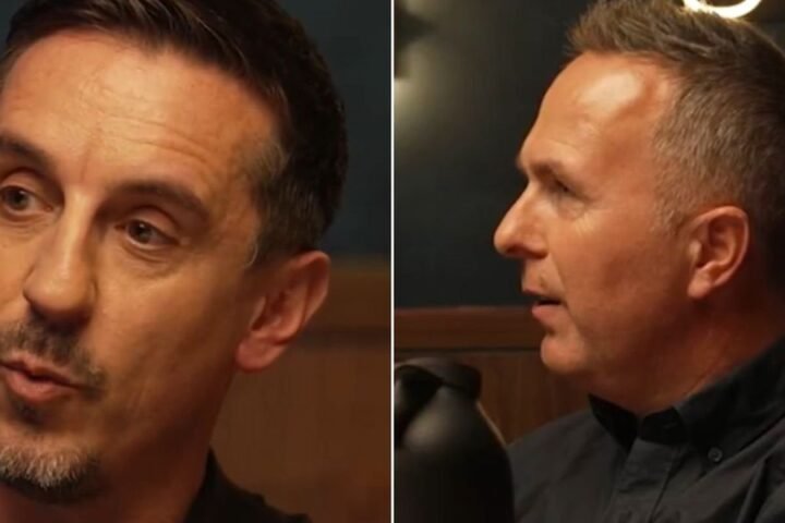 Gary Neville impresses Michael Vaughan with cricket skills on podcast appearance