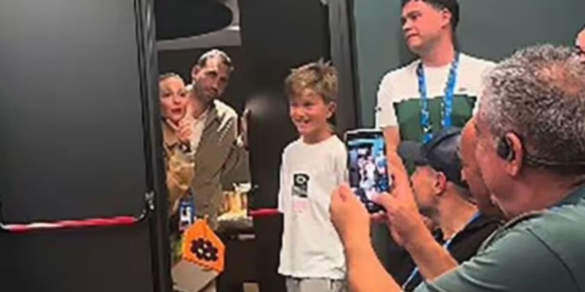 Jelena Djokovic briefly interrupts husband’s press conference following victory in Athens