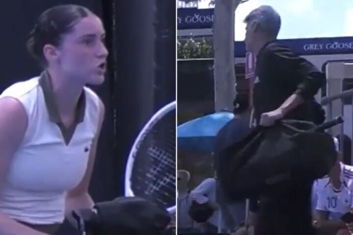 Coach storms out during Australian Open match as player criticizes tactical guidance
