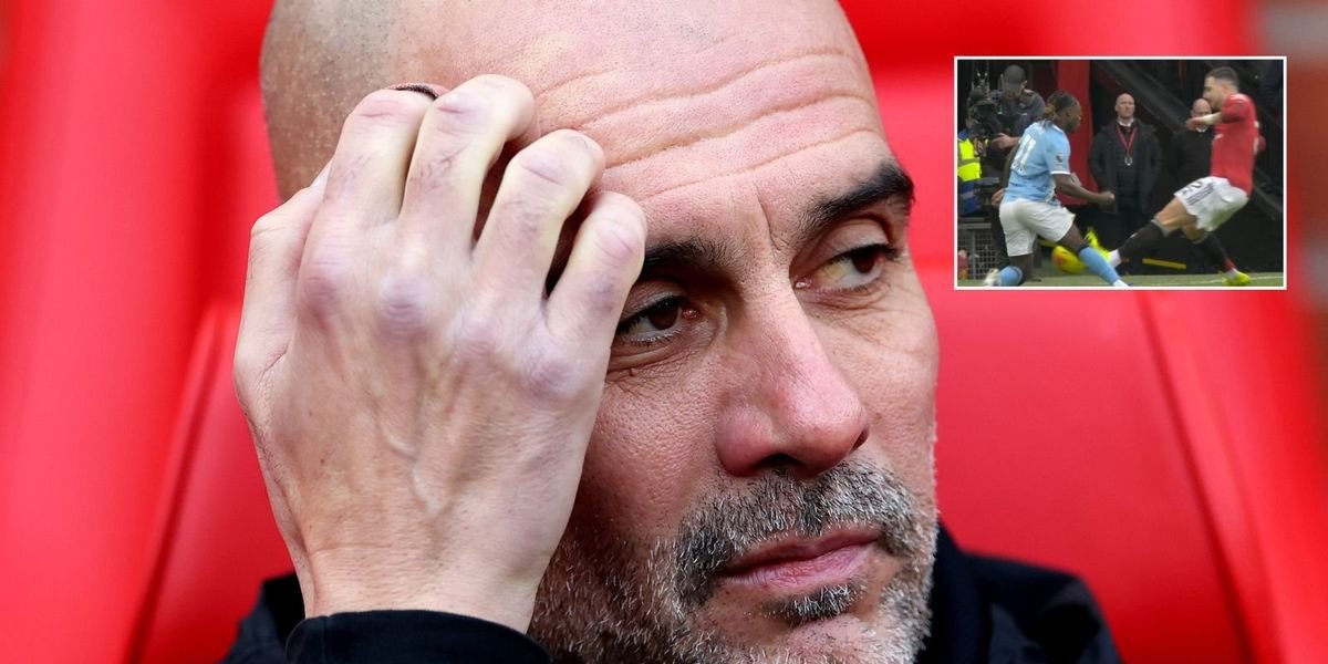Pep Guardiola criticises officiating after Diogo Dalot escapes red card in Manchester derby loss