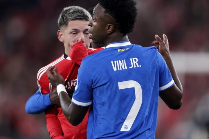 Gianluca Prestianni receives six-match ban for homophobic abuse towards Vinicius Junior during Champions League game