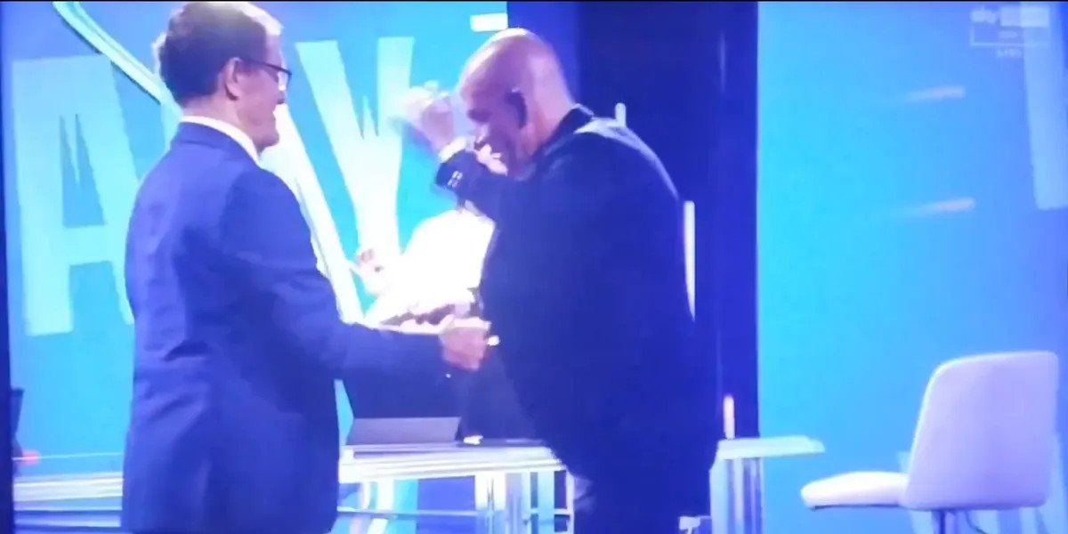Paolo Di Canio causes uproar on live TV with head-slamming stunt during Champions League broadcast