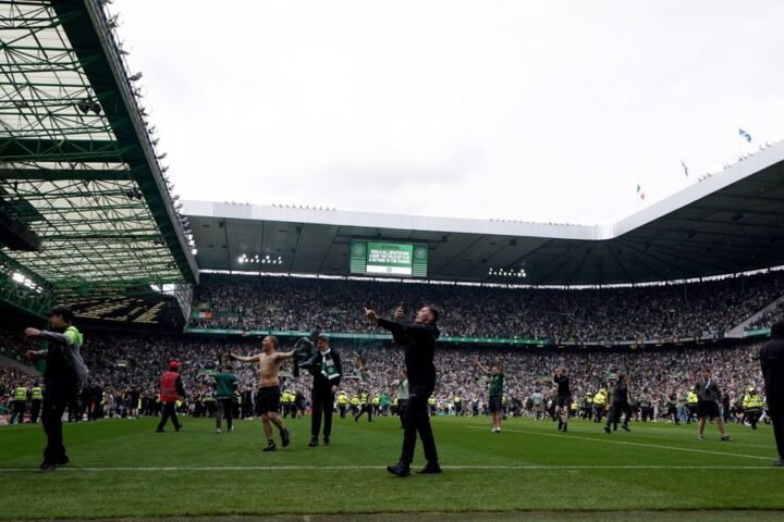 Celtic condemns pitch invasion following title win as Hearts players allegedly assaulted