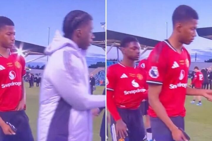 Chido Obi faces backlash after awkward handshake with FA official at youth final