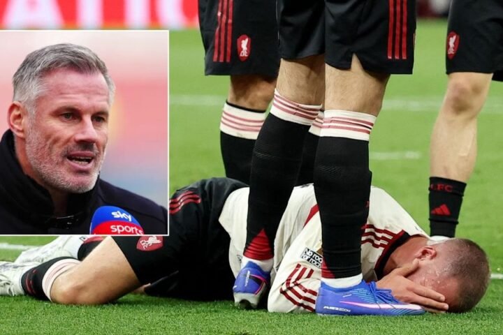 Jamie Carragher criticises Alexis Mac Allister for play-acting in Liverpool's defeat to Aston Villa