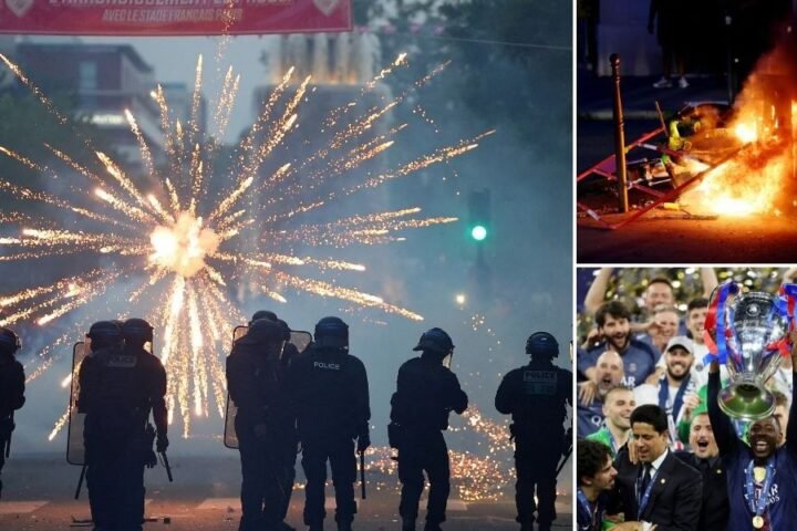 Violence erupts in Paris as PSG fans clash with police after Champions League final
