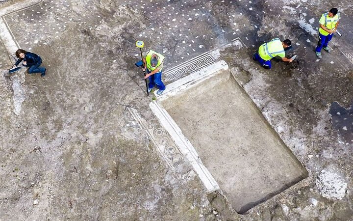 Illegal excavation near Rome uncovers grand Roman villa with intricate mosaics