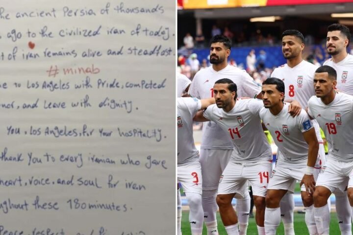 Iran's football team honours victims of US airstrike with tribute note after World Cup match