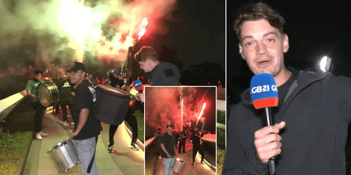 GB News challenges Mexican fans disrupting England's sleep with fireworks outside hotel